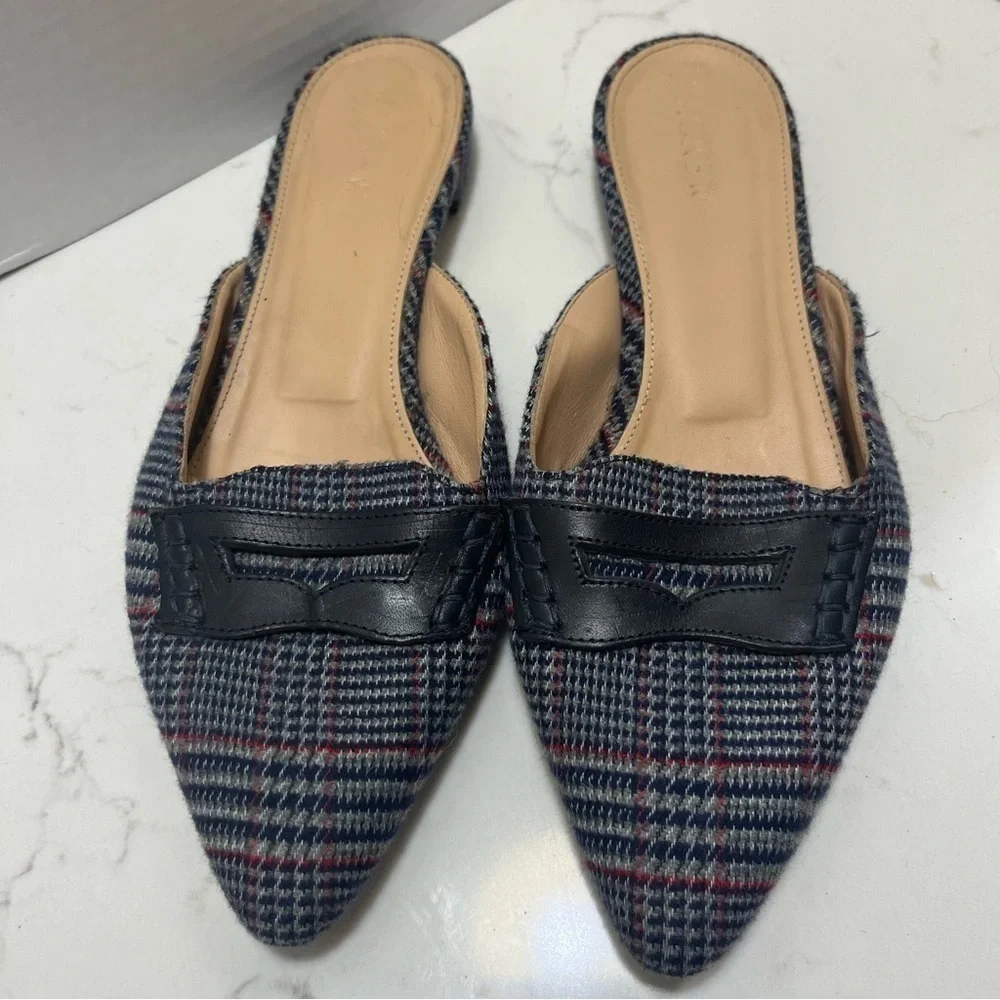 J. Crew Tweed Loafer Mules 7